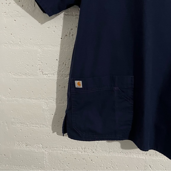 Carhartt Mens Scrubs Shirt XL Blue Short Sleeve Rip Stop V Neck G8 - Picture 4 of 6